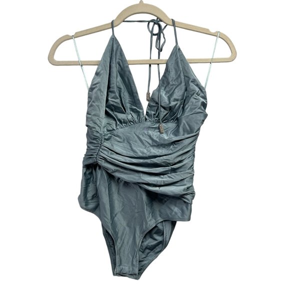 NWT Alexandre Vauthier Sleeveless Plunge-Neck Ruched Bodysuit Size S - Picture 4 of 12